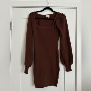 NWOT Brown Ribbed Sweater